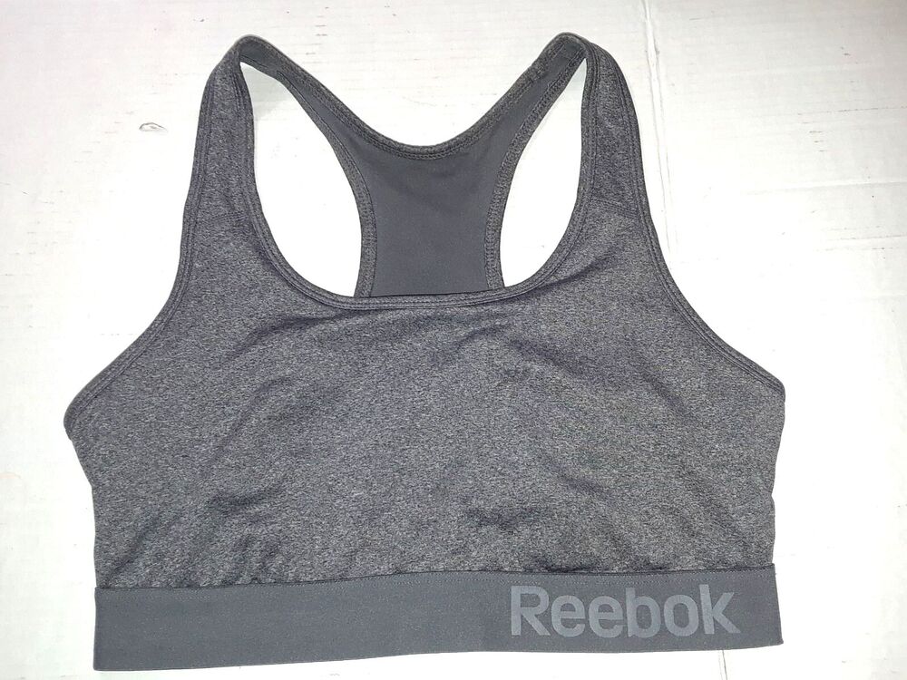 Reebok Women’s Sports Bra Size L Pullover Racerback  Activewear Gray